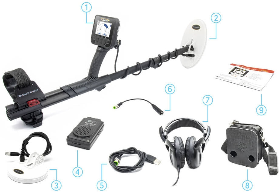 Nokta Makro Gold Finder 2000 Weatherproof Metal Detector + 2 Coils + Wired Headphones + Free Standard Digger + Camouflage Pouch + Ball Cap (when you add to cart)