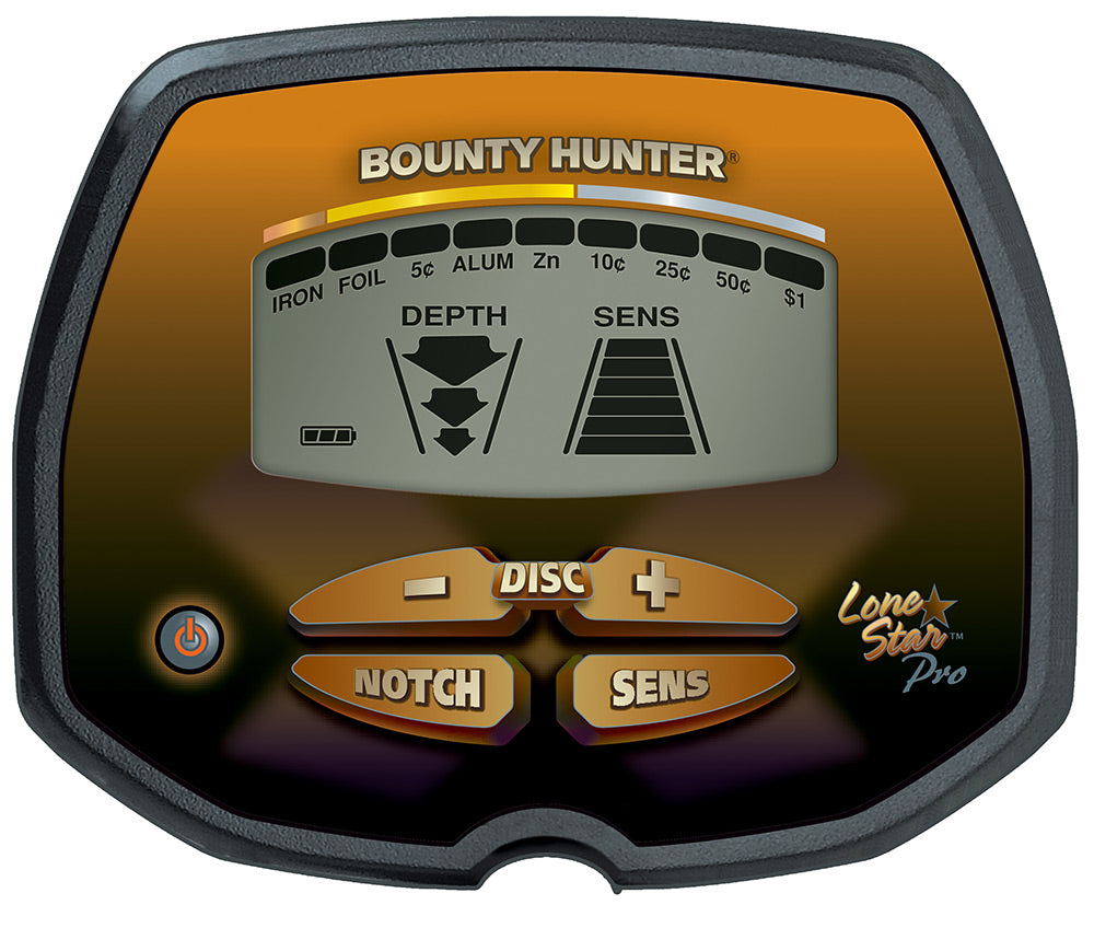 Bounty Hunter Lone Star Pro Metal Detector with 10" waterproof search coil + Bonus Pack