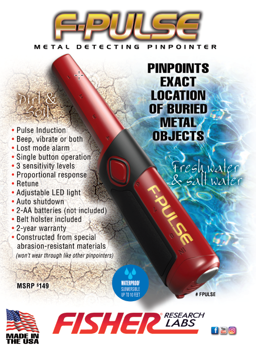 Fisher F-Pulse Waterproof Pinpointer Specifications Sheet