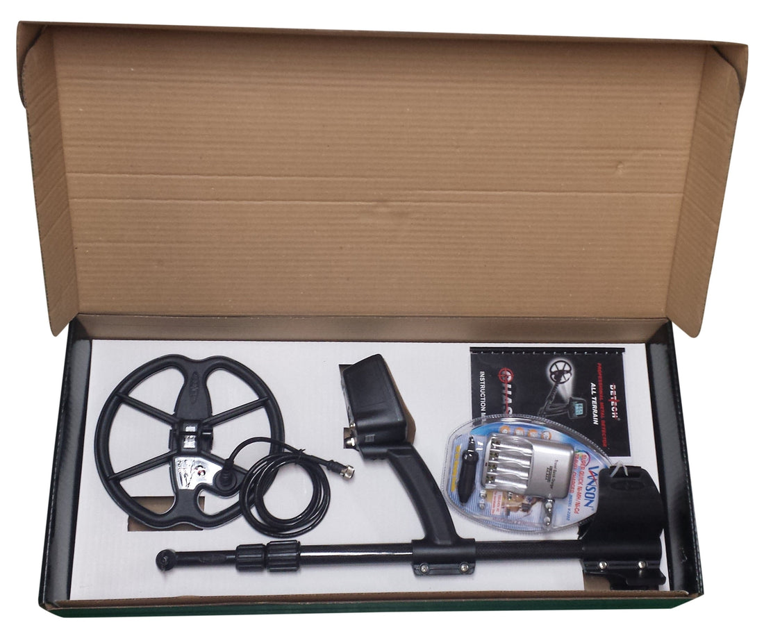 Detech Chaser Metal Detector Box Contents