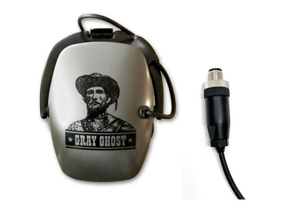 Gray ghost logo on DetectorPro Gray Ghost Underwater Amphibian II Headphones for Minelab CTX 3030