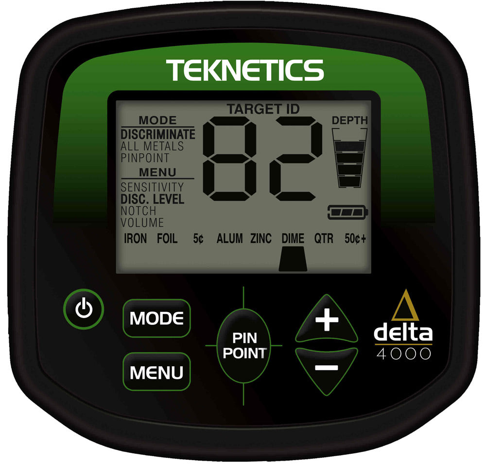 Teknetics Delta 4000 Metal Detector with Waterproof 8" Coil + Bonus Pack