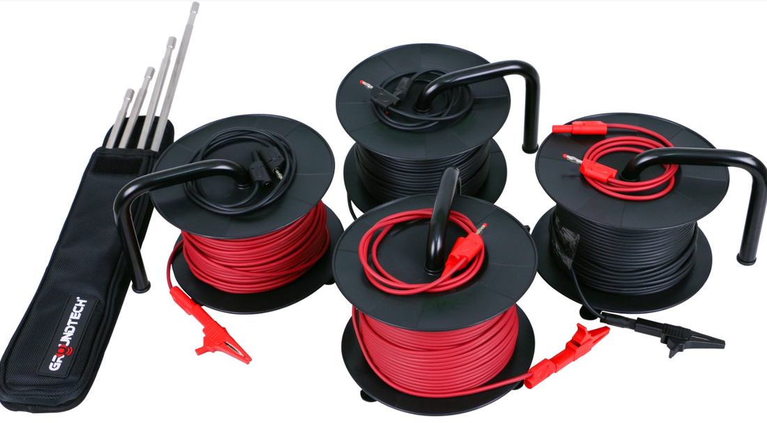 Groundtech Discovery SMR set of Four 100 Meter Resisitivity Cables + Probes + Carrying Case Cover