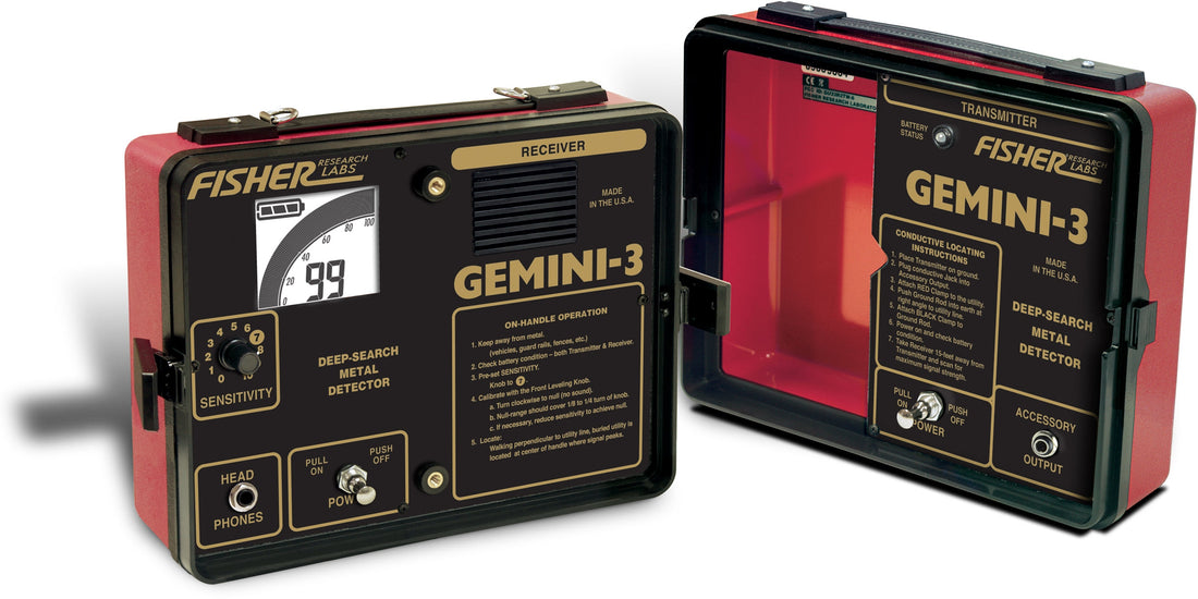 Fisher Gemini-3 Metal Detector transmitter and receiver