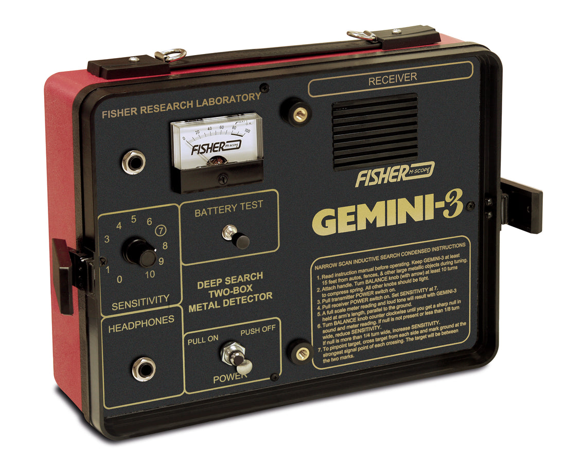 Fisher Gemini-3 Metal Detector + Bonus Pack