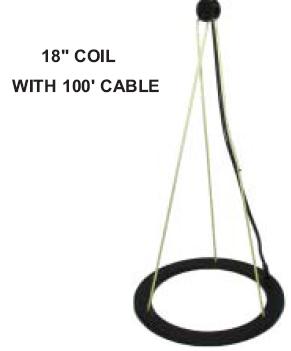 JW Fishers 18" Search Coil with 100' of cable for Pulse 8X and 6X
