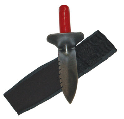 Lesche Digging Tool with Right Serrated Blade and No Slip Handle - 12" Overall Length