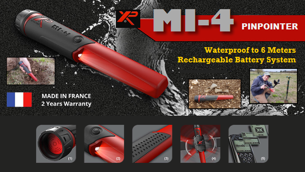 XP MI-4 Waterproof Pinpointer Metal Detector, Shop, Features